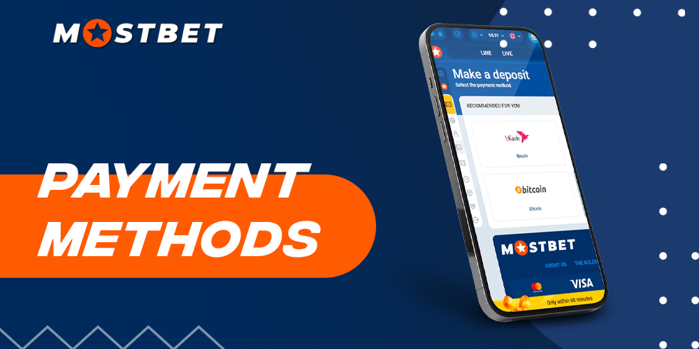 All available payment methods on the Mostbet bookmaker website